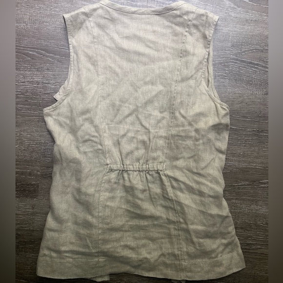 Liz Claiborne Tan Linen Vest Size Medium - Picture 3 of 4